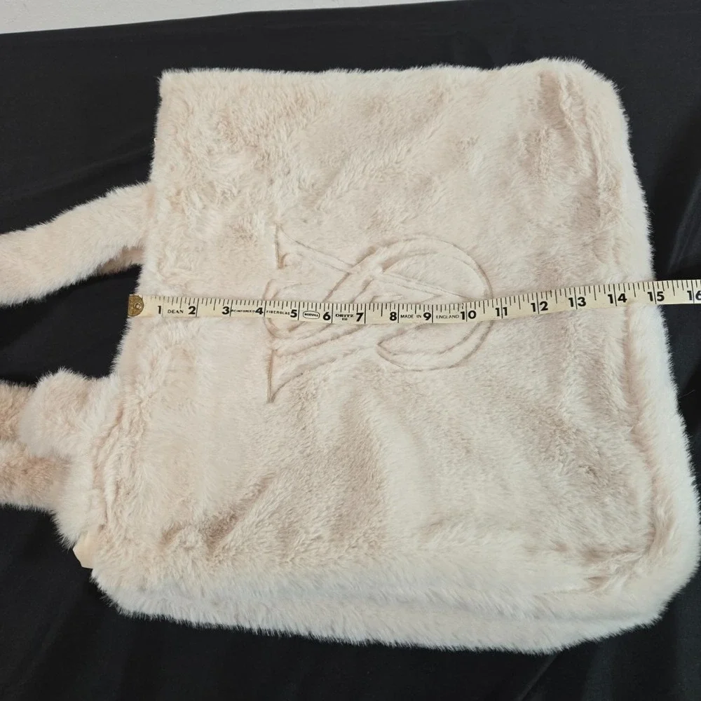 Victorias Secret Faux Fur White Purse Soft
